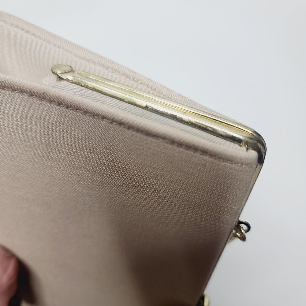 Vintage Classic Beige Neutral Structured Formal Evening Purse - Picture 13 of 16